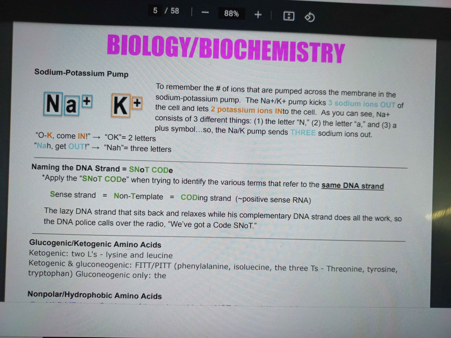 Last-Minute MCAT mnemonics Illusterated version -All MCAT Subjects