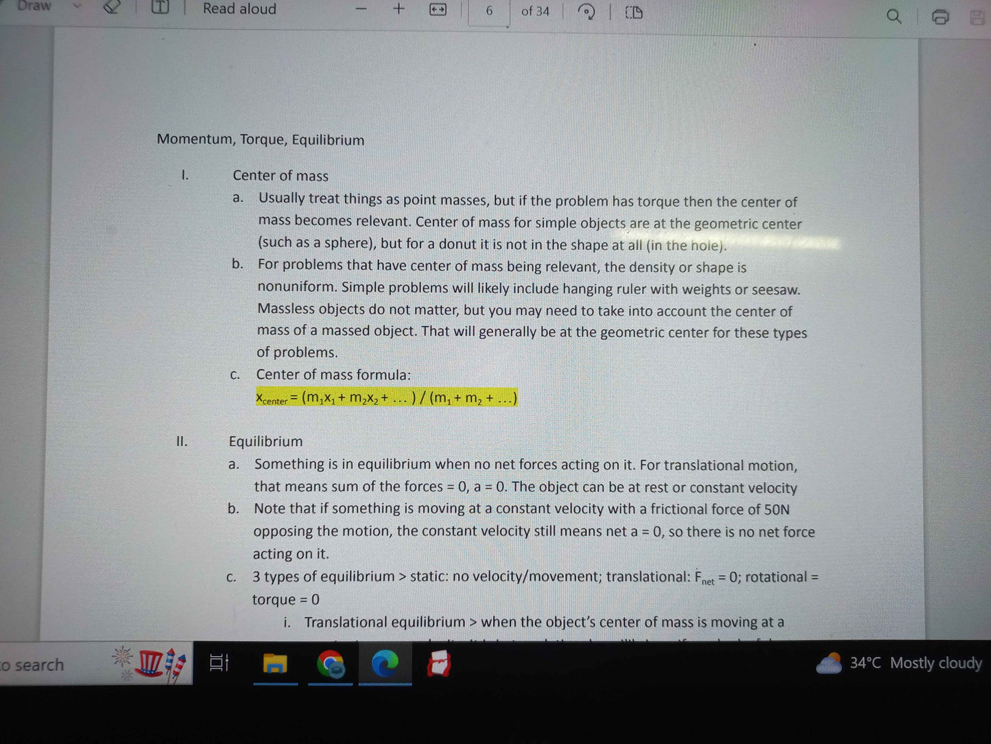 MCAT Physics Short Notes -Problem Solving Strategies