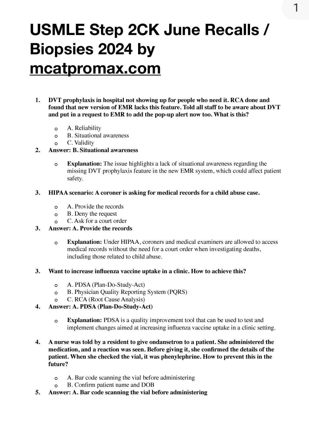 USMLE Step 2 CK Post Pool June Recalls, Biopsies, & Past Papers 2024 - Solved & Explained