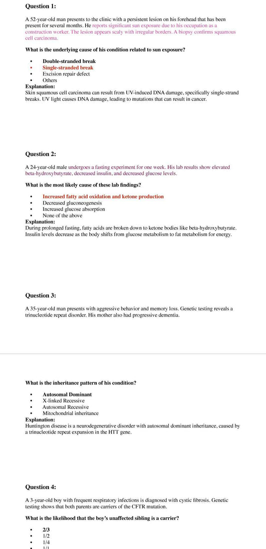 USMLE Step 1 September Recalls/Past Papers/Biopsies 2024 â Ace Your Exam with the Latest High-Yield Resources