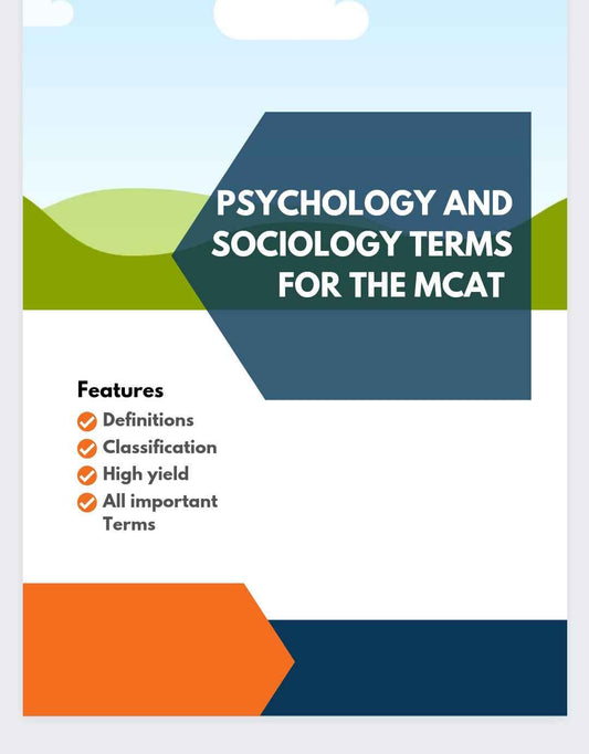 Psychology and Sociology Terms Study Guide for the MCAT