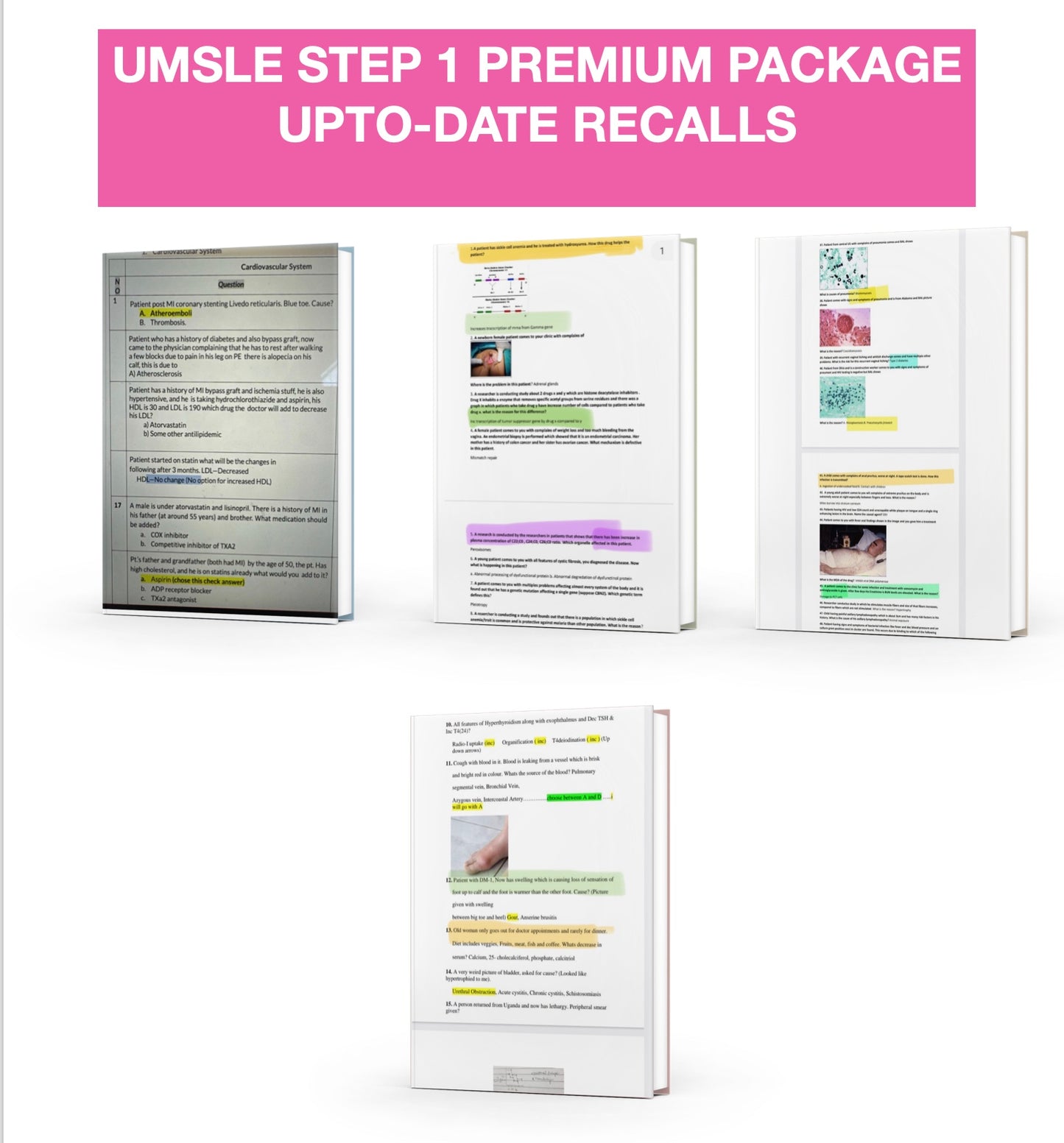 Master Your USMLE Step 1 Journey: Premium 2024-2025 Package with Recalls, Past Papers, and Bonus Materials!"